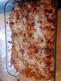 Baked chicken pasta dish