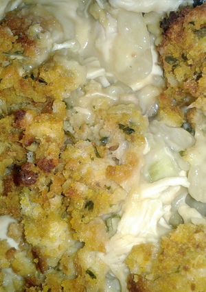 A picture of Chicken Dressing Casserole.