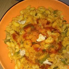A picture of Tikka macaroni.
