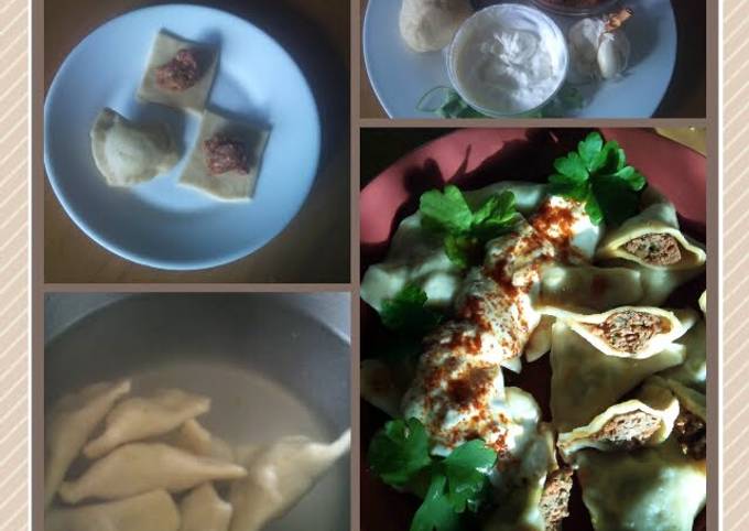 Easiest Way to Prepare Tasty sig's Manti little Turkish savoury dough
purses