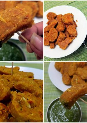 A picture of Gajar Dudhi Muthias (Carrot & Bottlegourd Muthias).