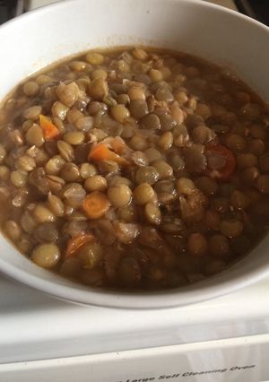 A picture of Turkish Style Green Lentils.