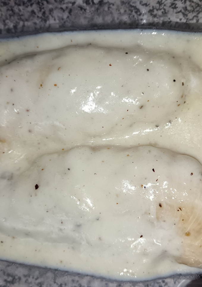 Una foto de Solomillos de pollo en salsa de queso