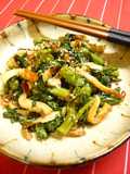 Chrysanthemum Greens and Chikuwa Fishstick Kinpira