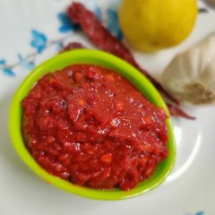 A picture of Spicy Red Chilli Chutney/Ranjaka/Kempu Chutney/Ballolli khara.