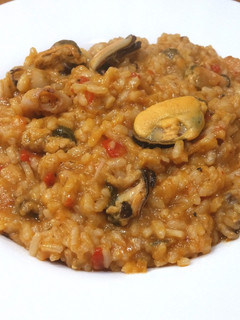 Una foto de Risotto de marisco