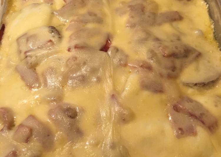 Pastel de puré de papa con tocino
