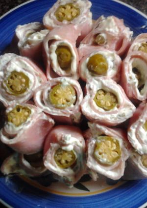 A picture of Dawn's famous ham roll up's.