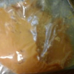 A picture of Peanut butter filling for chocolates.