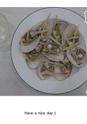 Hình của món Ngao hai cùi hấp.