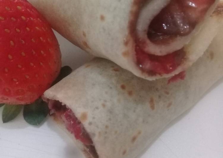 Panqueca de Nutella com morango