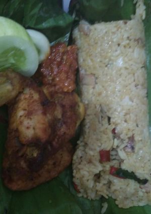 Foto resep Nasi bakar cumi asin