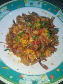 Foto resep Cumi asin + bakso + tahu saus asam manis