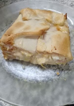 Una foto de Tarta rápida de jamón, queso y huevo