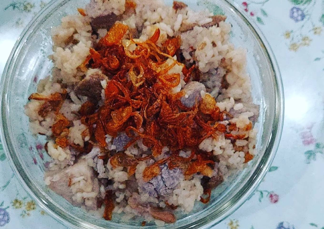 Nasi talas cha bak (o pui / o peng) yam rice / o peng