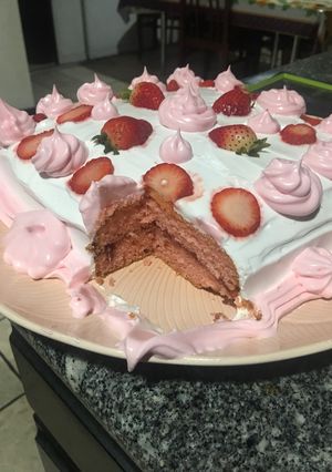 Una foto de Pastel de fresa