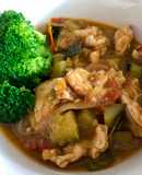 Pollo al jugo con verduras