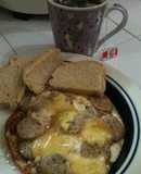 Huevos fritos montados. Rico desayuno!
