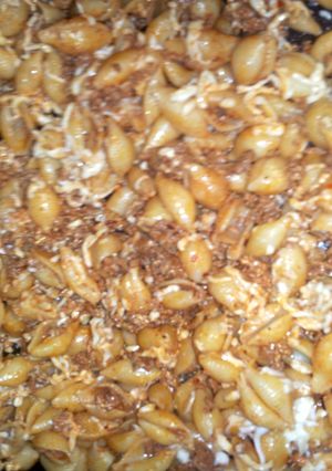 A picture of chorizo pasta.