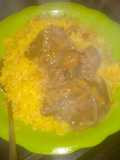 Arroz amarillo y carne