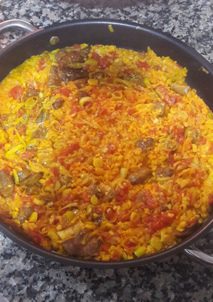 Una foto de Arroz con boletus en conserva