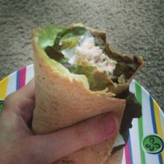 A picture of Low cal low fat turkey wrap.