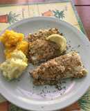 Filet de brotola con avena y semillas