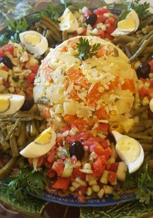 صورة لوصفة سلطة خضار وارز مشكلة