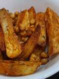 Oven Roastes Cajun Fries and Chickpeas