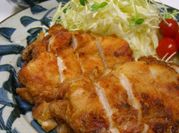 A picture of japanese style fried chicken with soy sauce, ginger and garlic