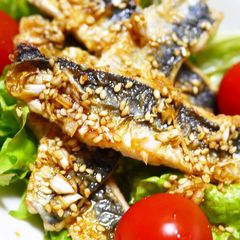 A picture of Sautéed Sardines Salad with Youlinji (Chinese Deep Fried Chicken) Sauce!.