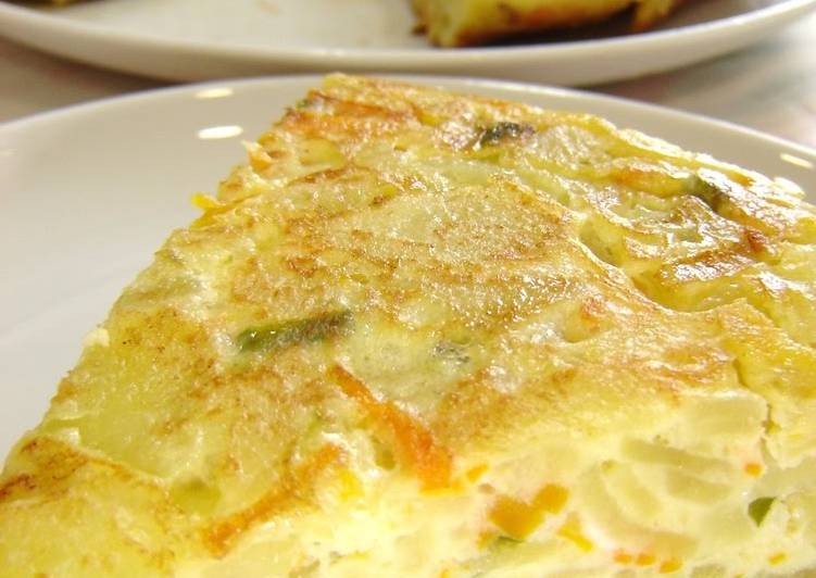 Steps to Make Tasty Microwave Low-Cal Vegetable Spanish Omelet
