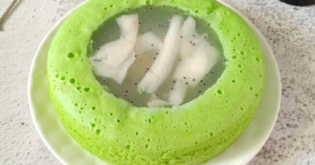 Resep Coconut Pudding In Steamed Pandan Cake Oleh Nauzaery Setyo Cookpad