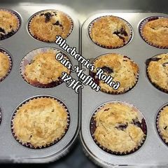 A picture of 🫐🧁Blueberries Rolled Oats Muffins🧁🫐.