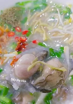 Hình của món Cháo Hàu Nấu Nấm.