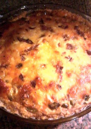A picture of Cheesy Onion Pie.