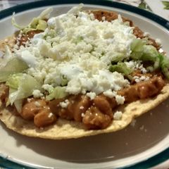 Bean and Chorizo Tostadas!! A picture of Bean and Chorizo Tostadas!!.