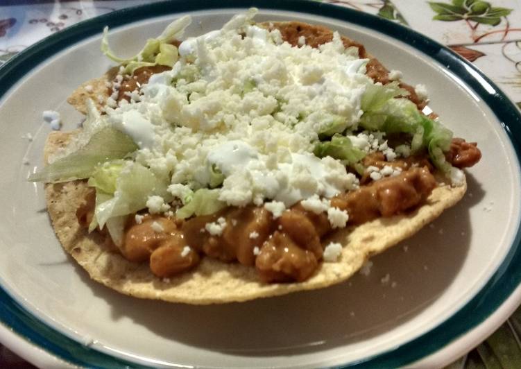 Recipe of Any-night-of-the-week Bean and Chorizo Tostadas!!