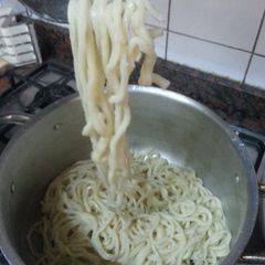 A picture of home made pasta.