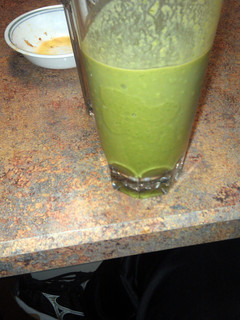 A picture of spinach smoothie.