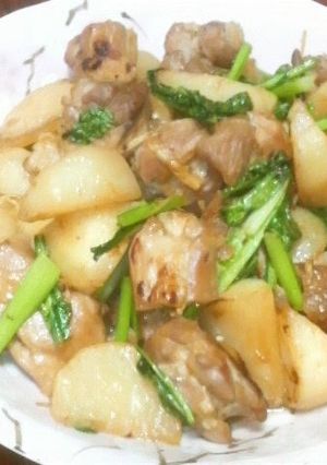 A picture of Turnip and Chicken Stir-Fry.