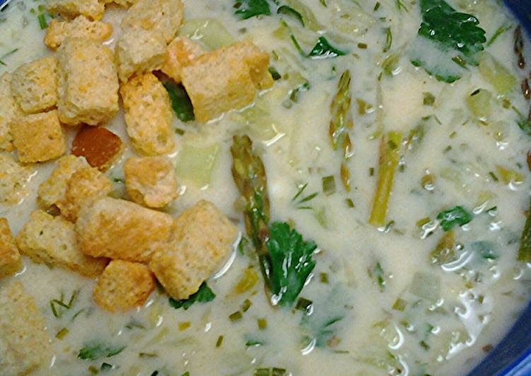 Recipe of Super Quick Homemade Cucumber and asparagus soup