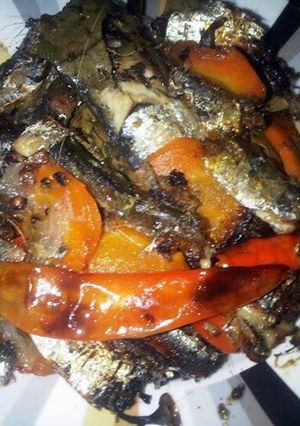 A picture of filipino style: homemade spanish sardines.