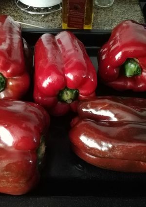 Una foto de Pimientos asados al horno
