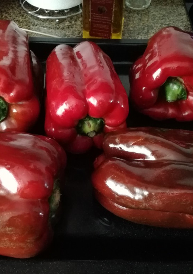 Una foto de Pimientos asados al horno