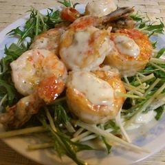 A picture of Plump Shrimp-Mayo! Made with Condensed Milk and Mayonnaise.