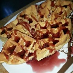 A picture of Gigi's Peanut Butter & Jelly Waffles.