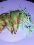Fried Pork Wontons and Green Salsa