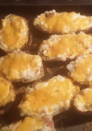 A picture of Twice baked potatoe skin's.