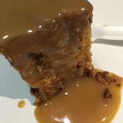 A picture of Sticky Date Pudding with Caramel Sauce.